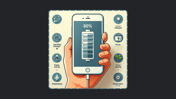 Uma pessoa segurando um iPhone carregado até 80%, sendo uma das dicas para preservar a saúde de sua bateria.