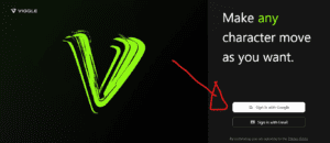 Plataforma viggle.ai, pagina de login para tutorial de foto dançante tiktok