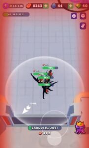 Alien se defendendo das ameaças que aparecem durante o jogo.