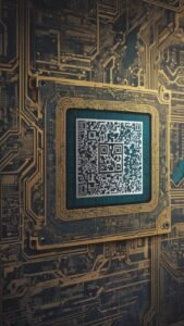 Imagem ilustra um código QR, representando um endereço de carteira