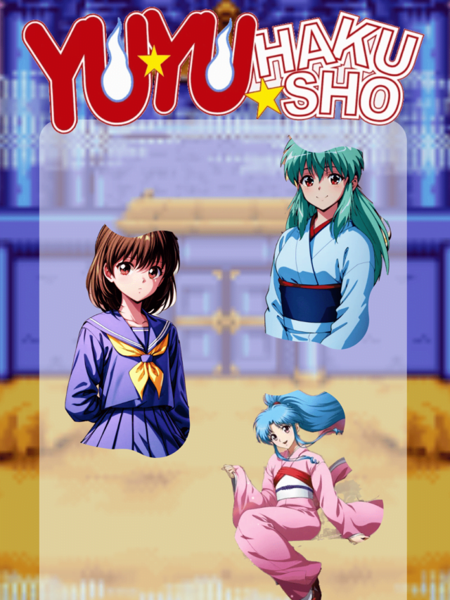 Montagem mostrando Keiko, Yukina e Botan, como principais personagens femininas de Yu Yu Hakusho.