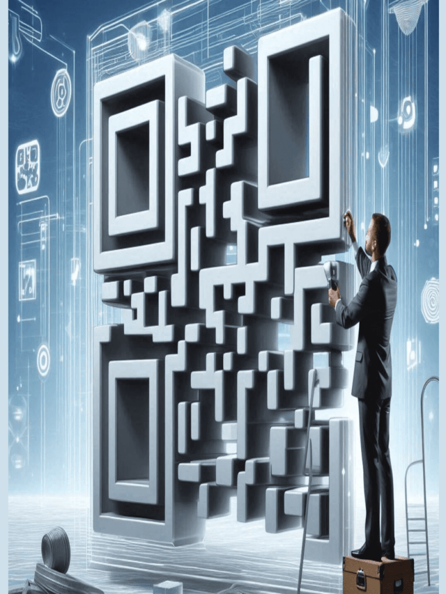 Escultura de QRCode sendo construída por uma pessoa, ilustrando como gerar qrcode pix e qrcode wifi
