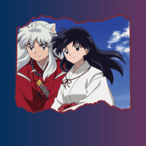 Inuyasha e Kagome juntos com olhares perdidos em direção ao horizonte.