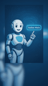 Robô humanoide convidando o leitor a saber mais sobre a automação industrial.